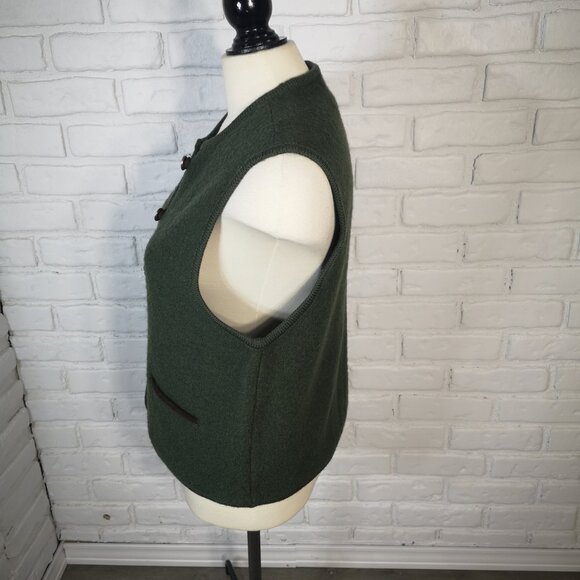 Jessica Sport Ladies Size Medium Vintage Made in Hong Kong Green Wool Vest - Picture 5 of 7